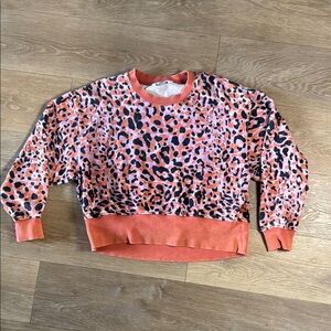 JoyLab Leopard Print Sweatshirt - Pink and Black